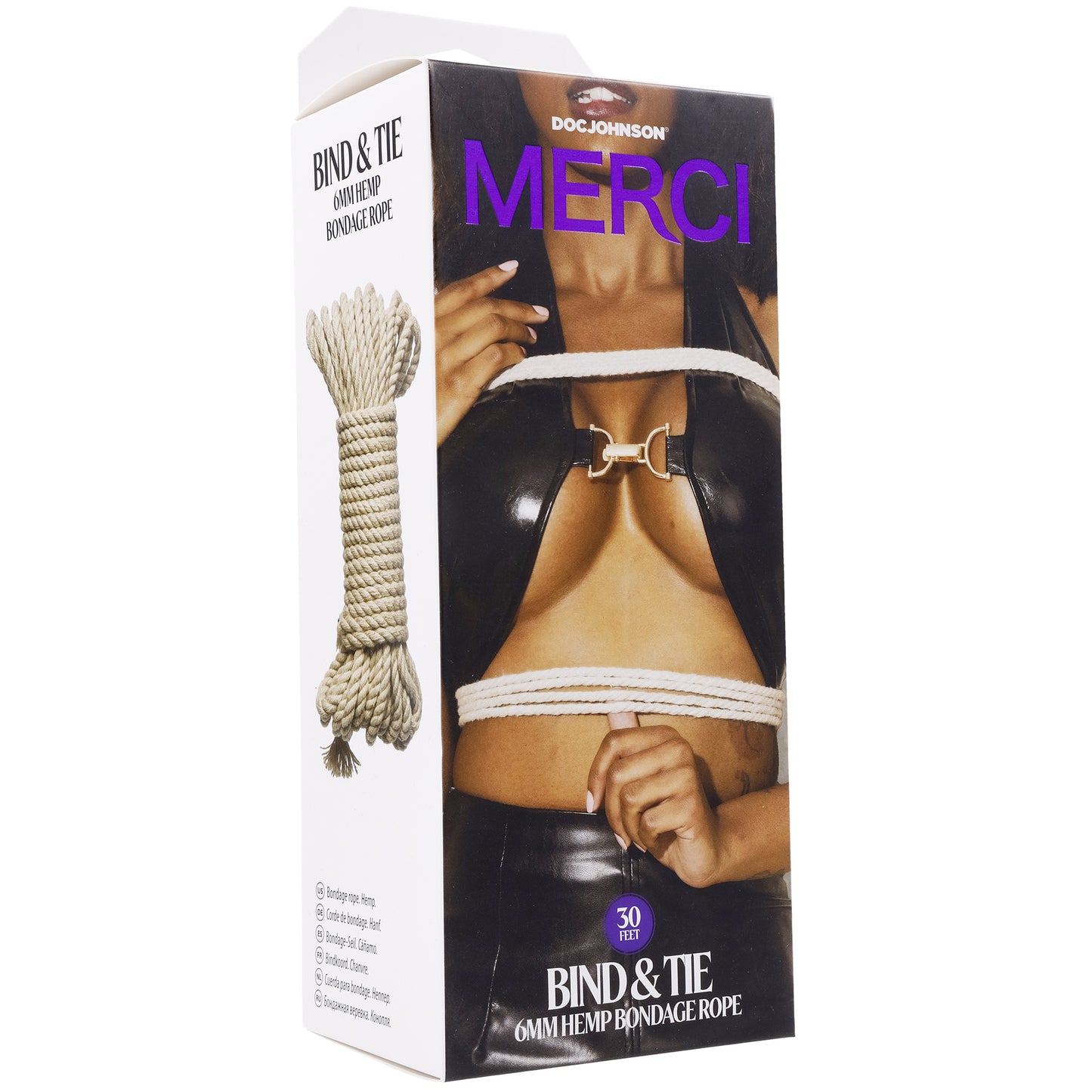 Merci - Bind and Tie - 6mm Hemp Bondage Rope - 30 Feet - Natural