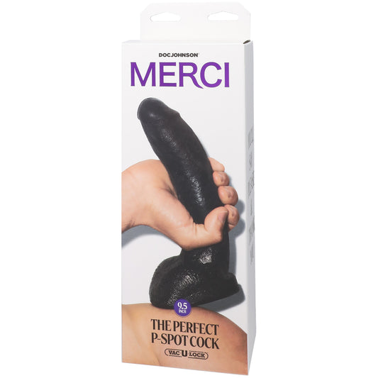 Merci - the Perfect P-Spot Cock - With Removable Vac-U-Lock Suction Cup - Black