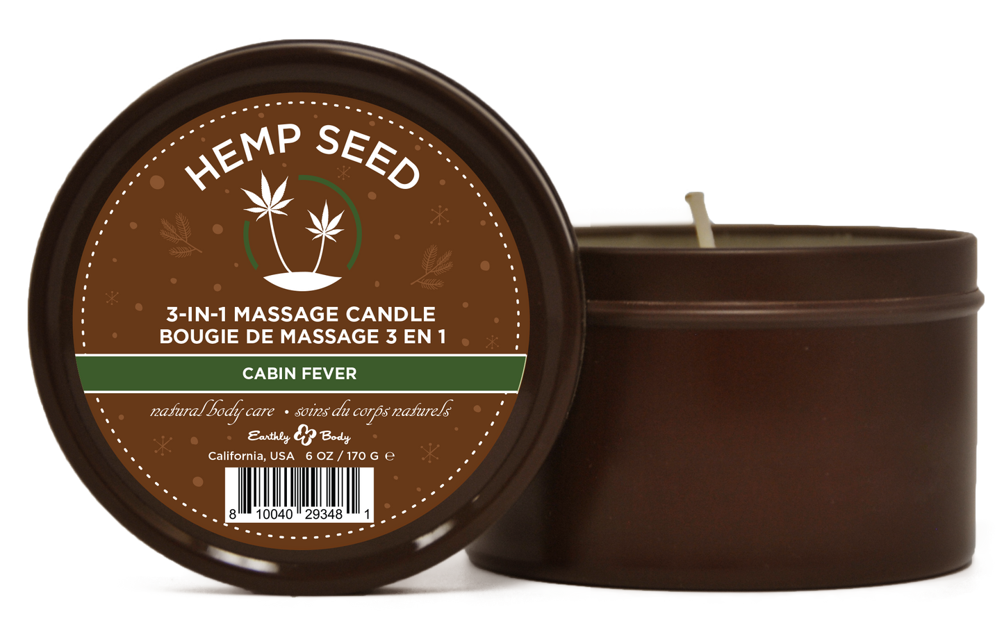 Hemp Seed 3-in-1 Massage Candle Cabin Fever 6oz/ 170 G