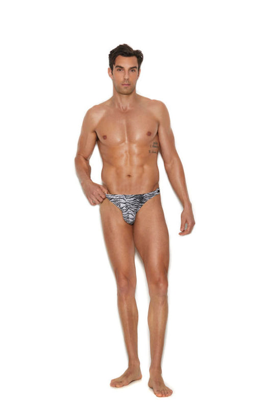 Men's Snap Closure Thong - Large/xlarge - Zebra