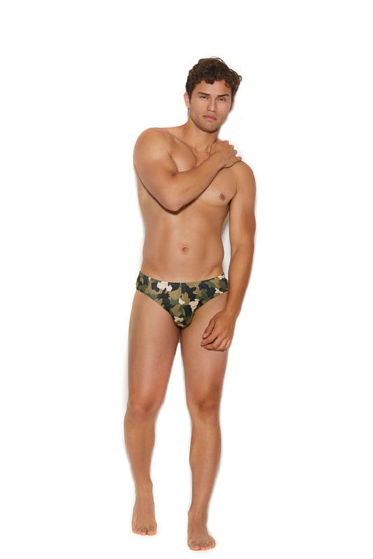 Men's Thong Back Brief - Large/xlarge - Camouflage