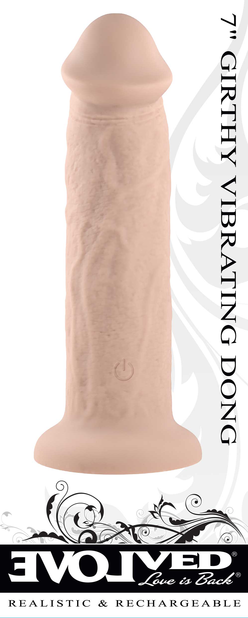 7 Inch Girthy Vibrating Dong - Light