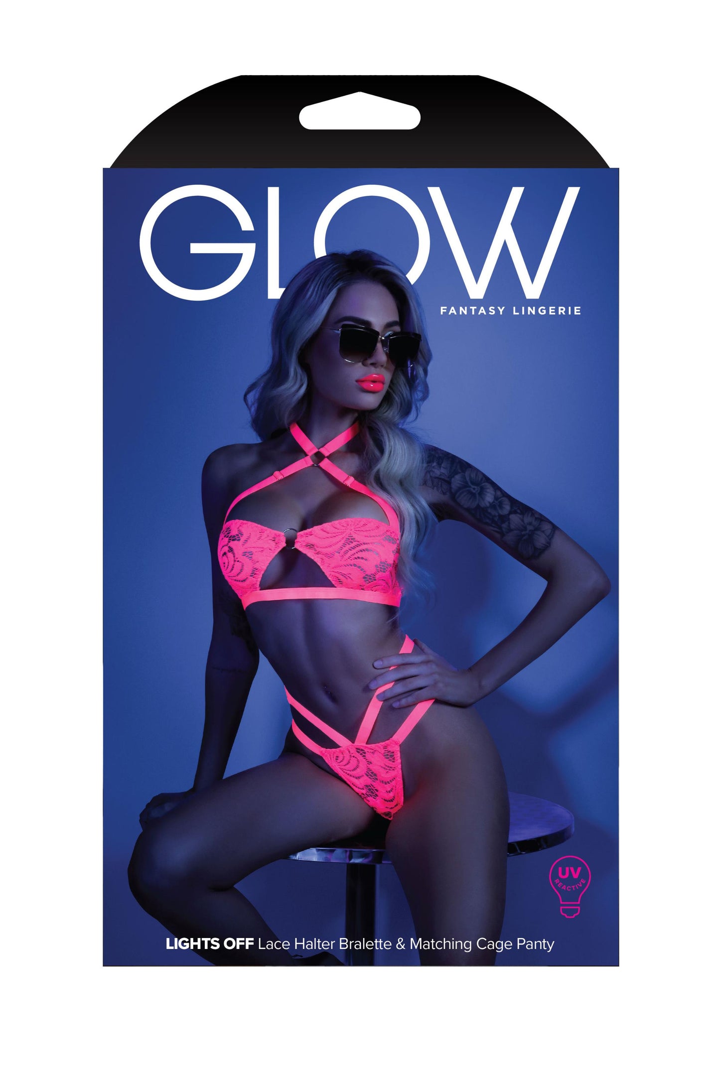 Lights Off Bralette and Panty - Medium/large - Neon Pink