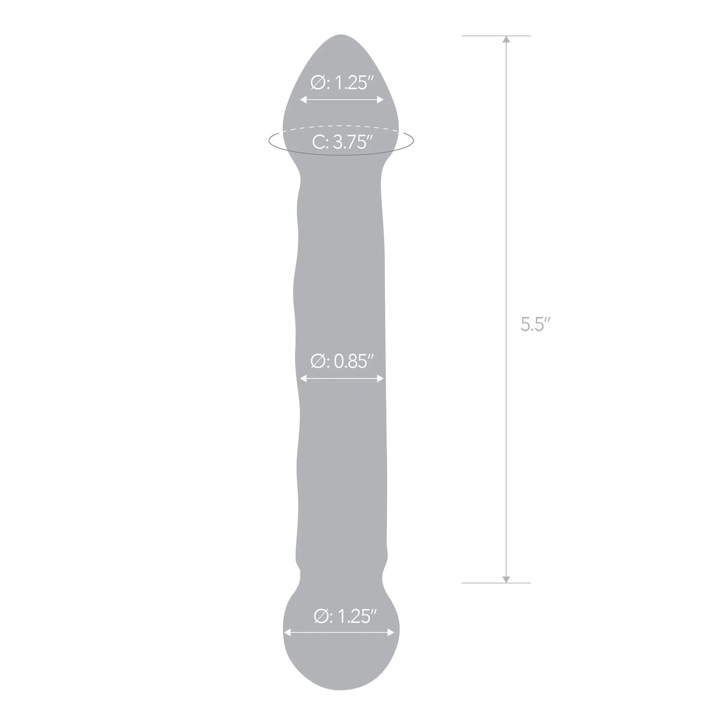 6.5 Inch Full Tip Textured Glass Dildo