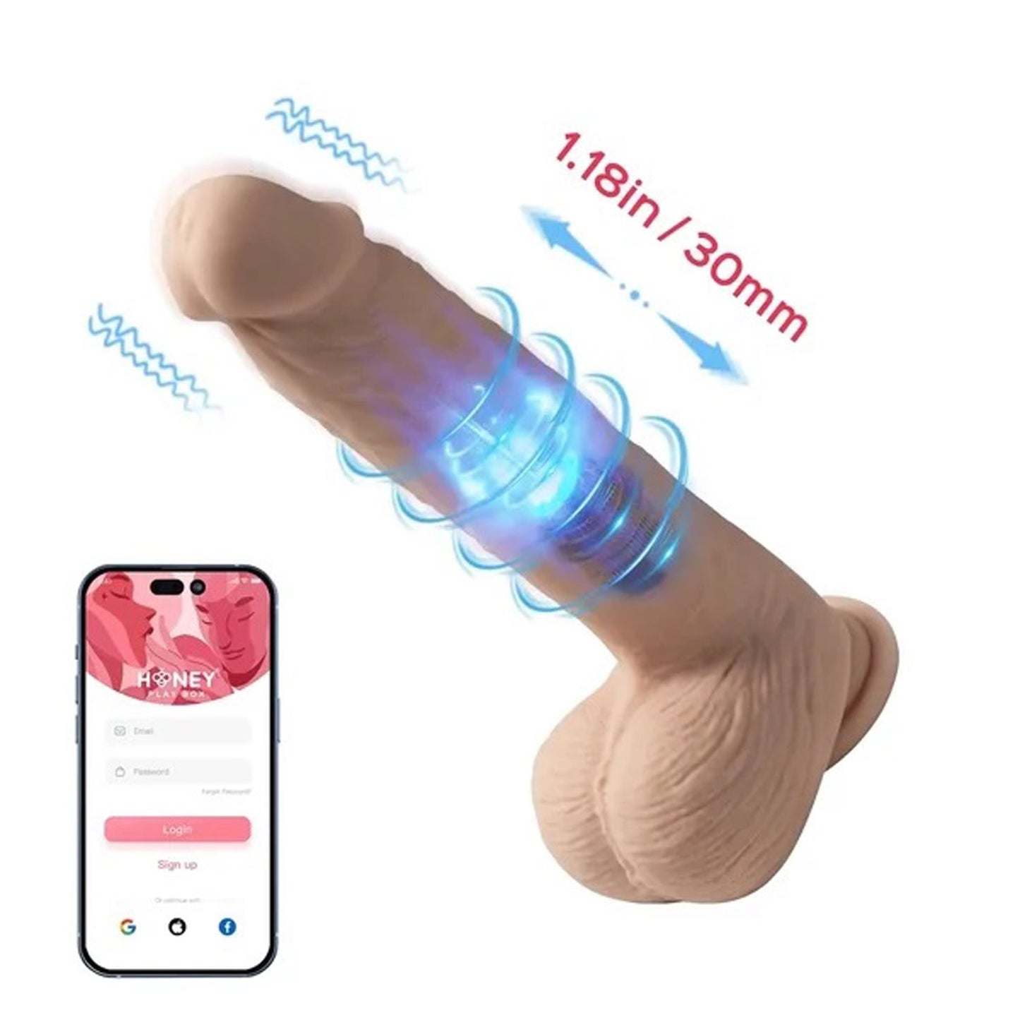 Kenzo-App Controlled 9.5" Big Realistic - Thrusting Dildo