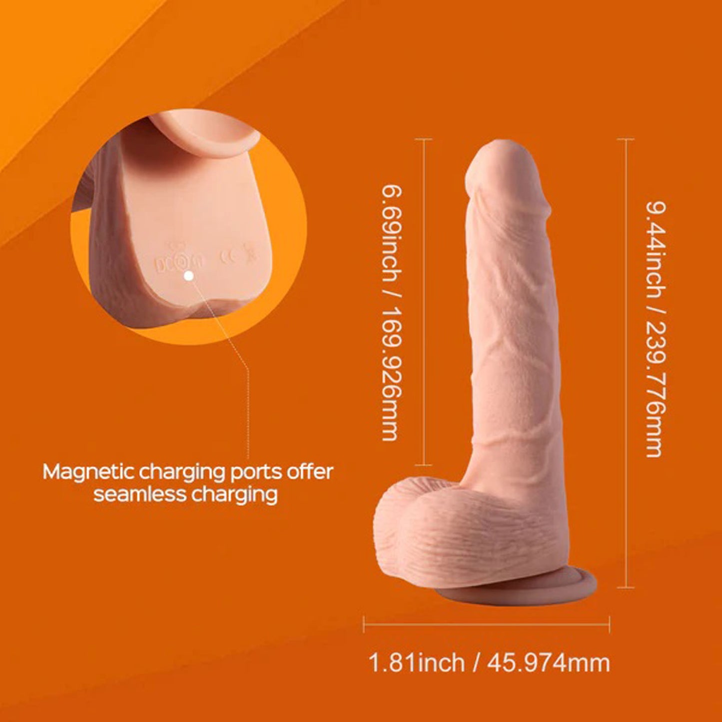 Kenzo-App Controlled 9.5" Big Realistic - Thrusting Dildo