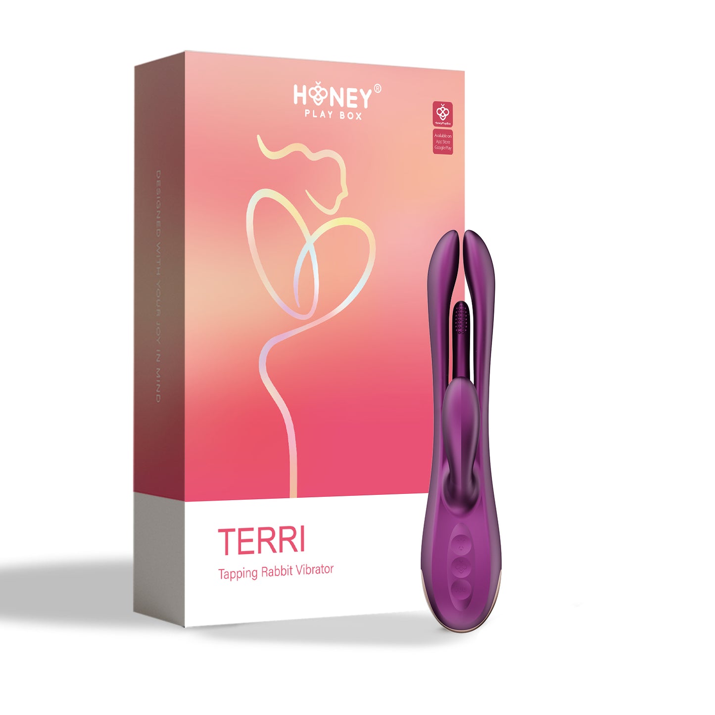 Terri - App Controlled Tapping Rabbit Vibrator - Purple