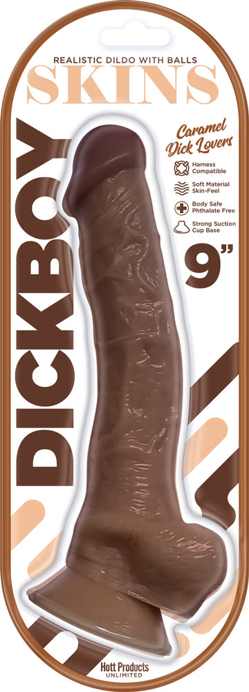 Dickboy - Skins - Dildo With Balls - 9 Inch - Caramel Dick Lovers