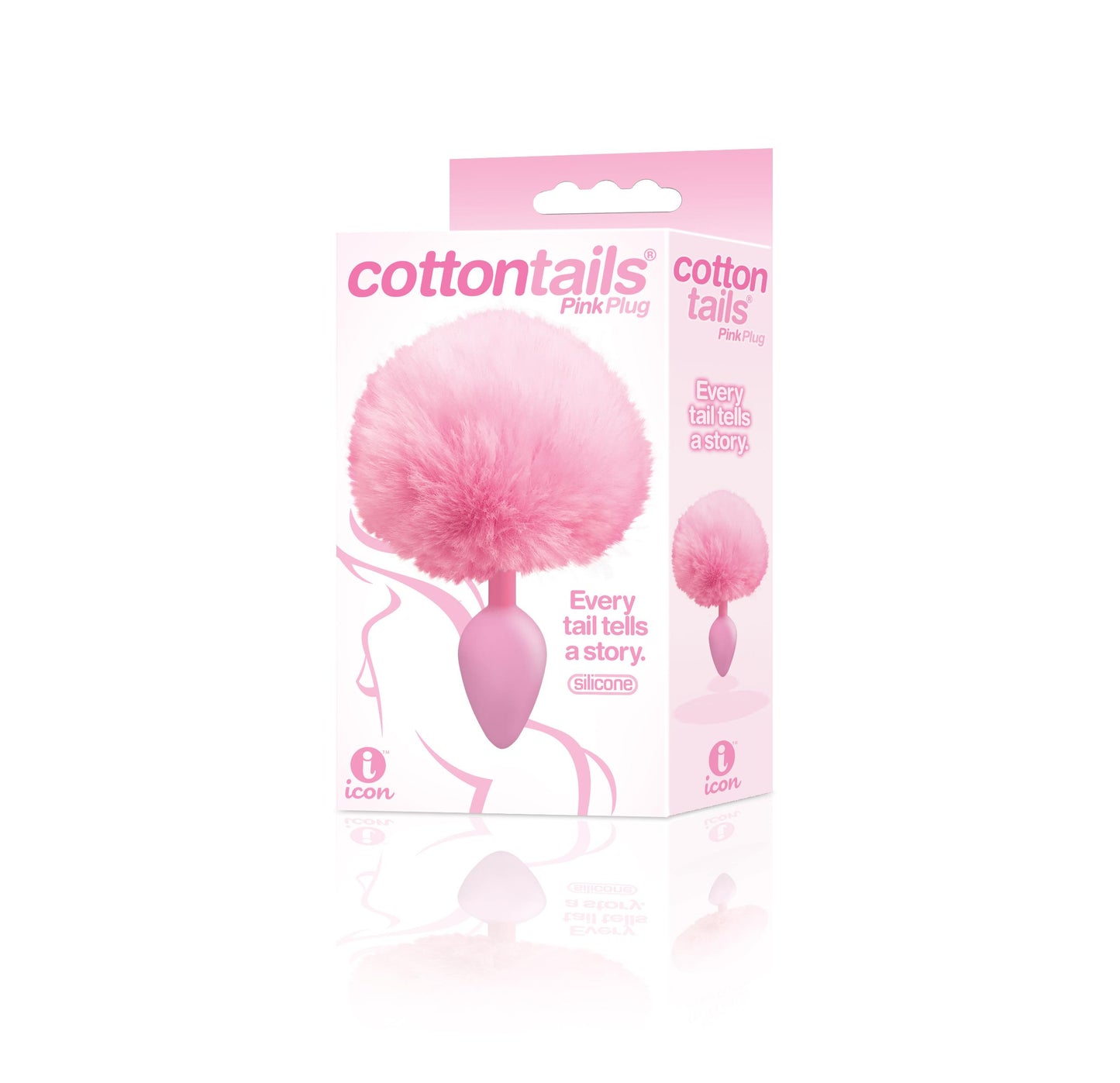 The 9's Cottontails Silicone Bunny Tail Butt Plug - Pink