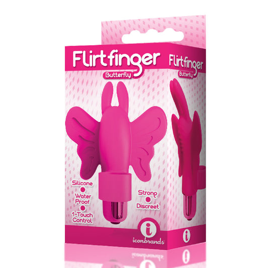 The 9's Flirt Finger Butterfly Finger Vibrator - Pink