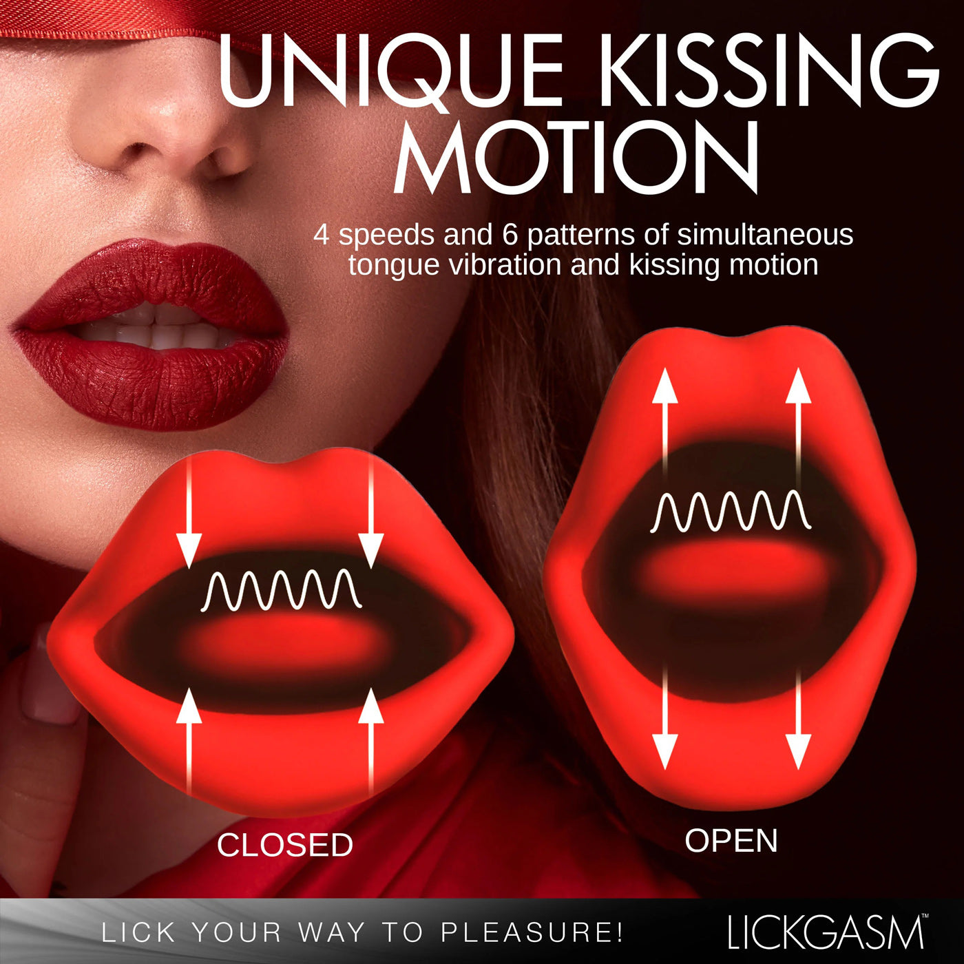 Lickgasm Kiss and Tell Mini Kissing and Vibrating Clitoral Stimulator - Red