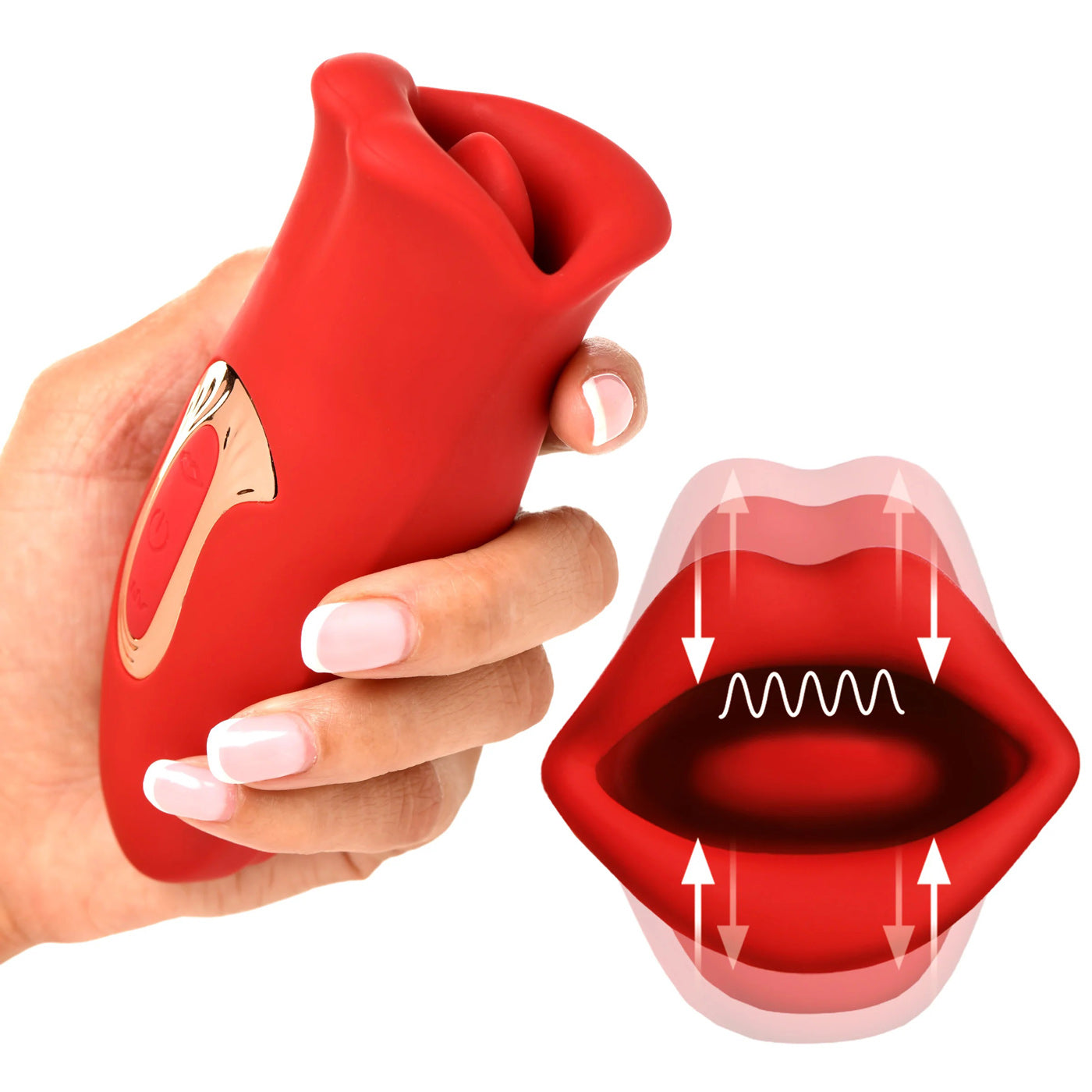 Lickgasm Kiss and Tell Mini Kissing and Vibrating Clitoral Stimulator - Red