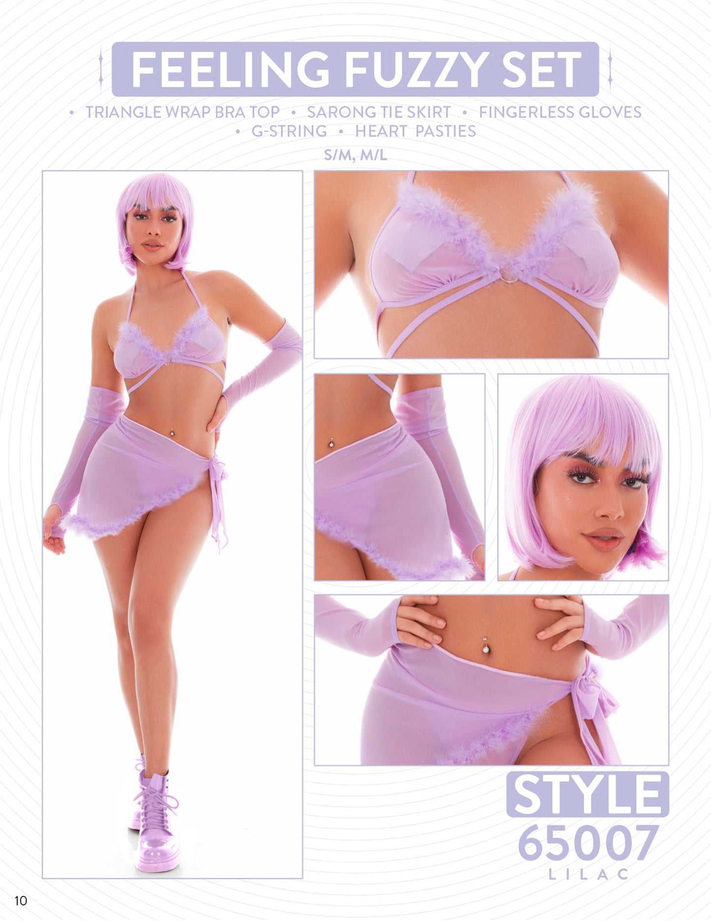 Feeling Fuzzy 5pc Set - Medium/large Lilac