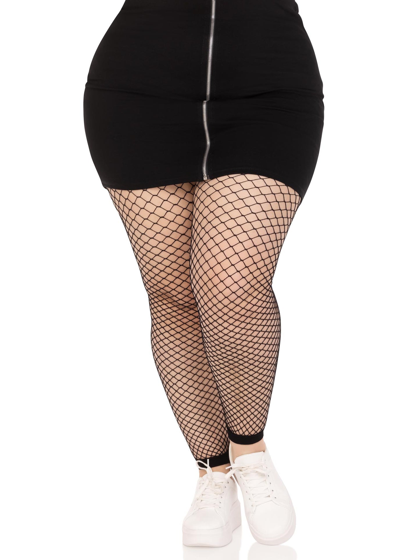 Industrial Net Footless Tights - 1x/2x - Black