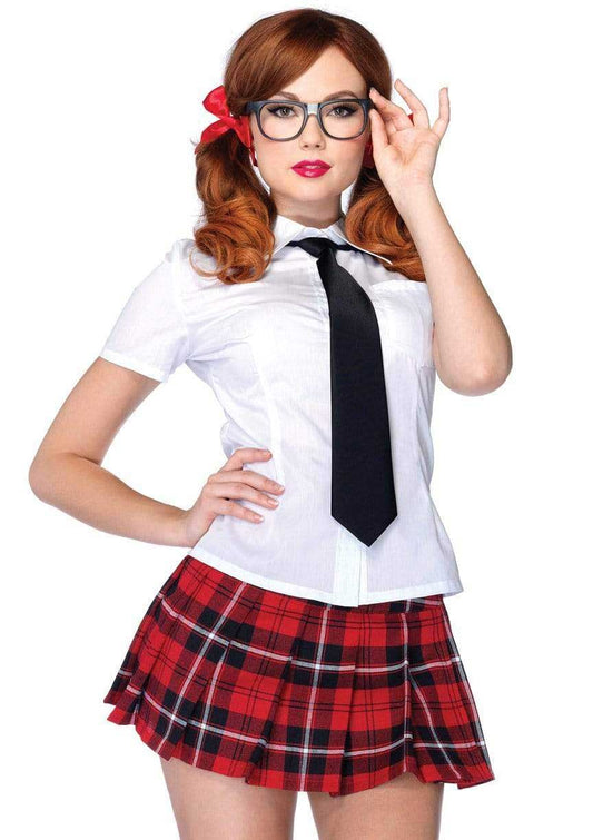 Private School Sweetie Costume - Large - White / Red