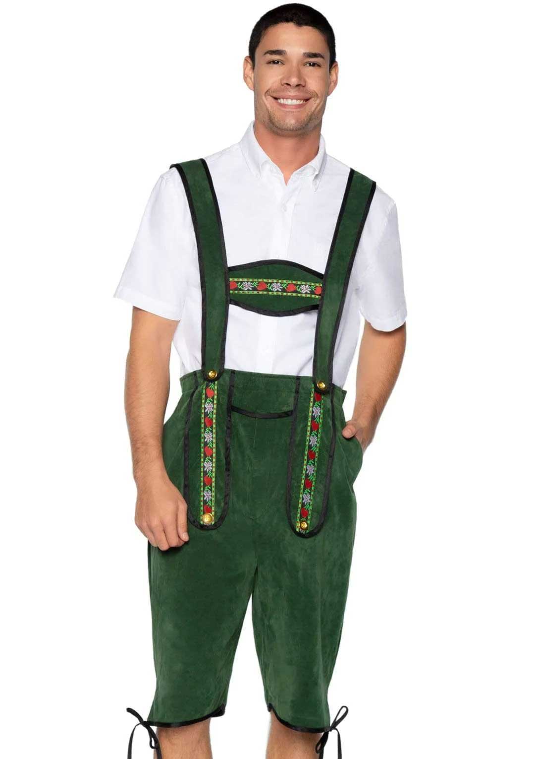 Men's Beerfest Lederhosen Oktoberfest Costume - X-Large - Green