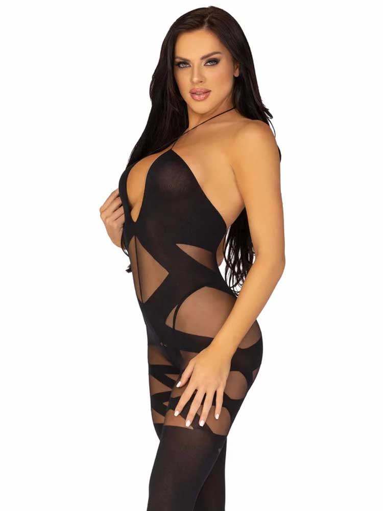 Feels Like Love Opaque Bodystocking - One Size - Black