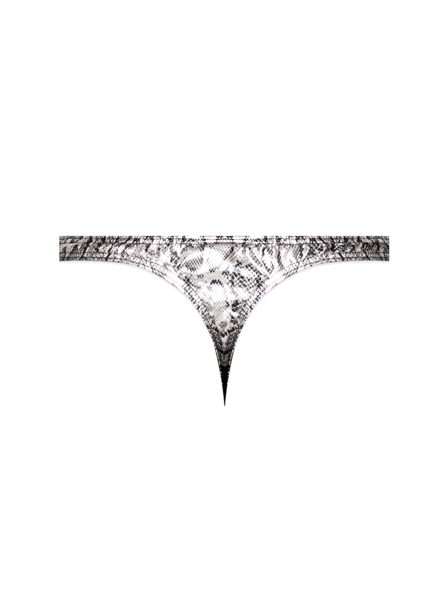 S’naked - Criss Cross Thong - Large/x-Large - Silver/black