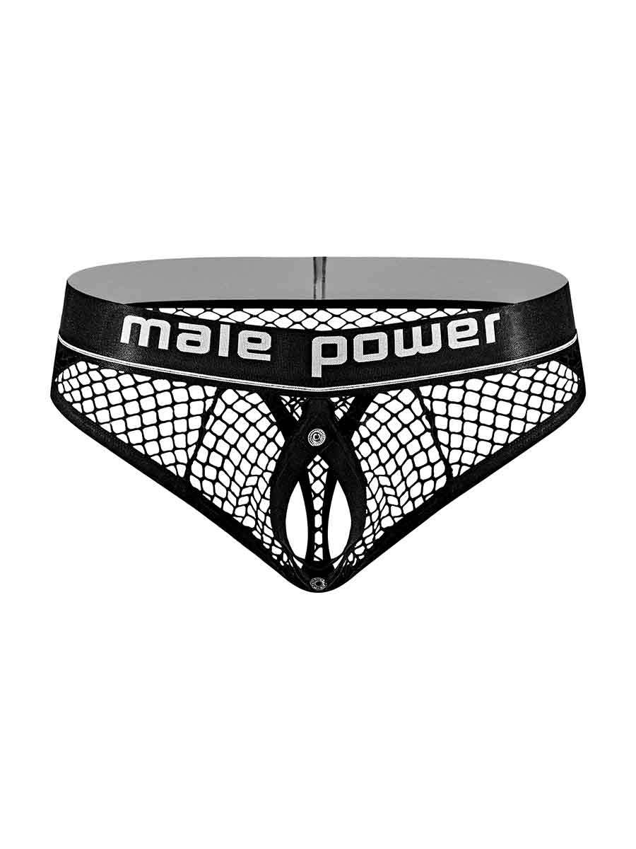 Cock Pit Net Cock Ring Thong - L/ XL - Black