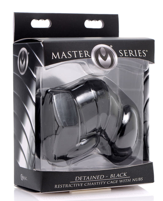 Master Series Detained - Black Restrictive Chastity Cage