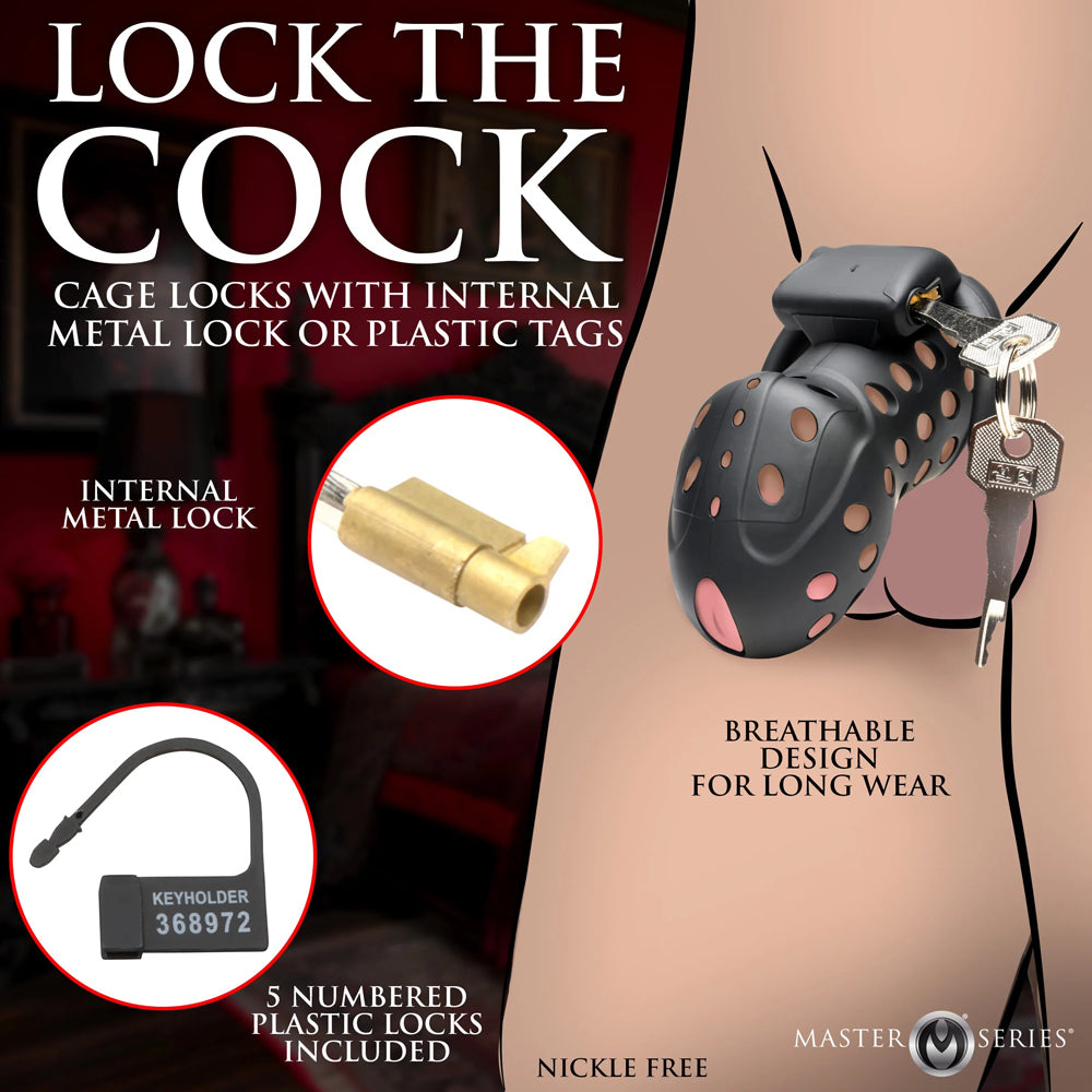 Lock Down Chastity Cage - Black