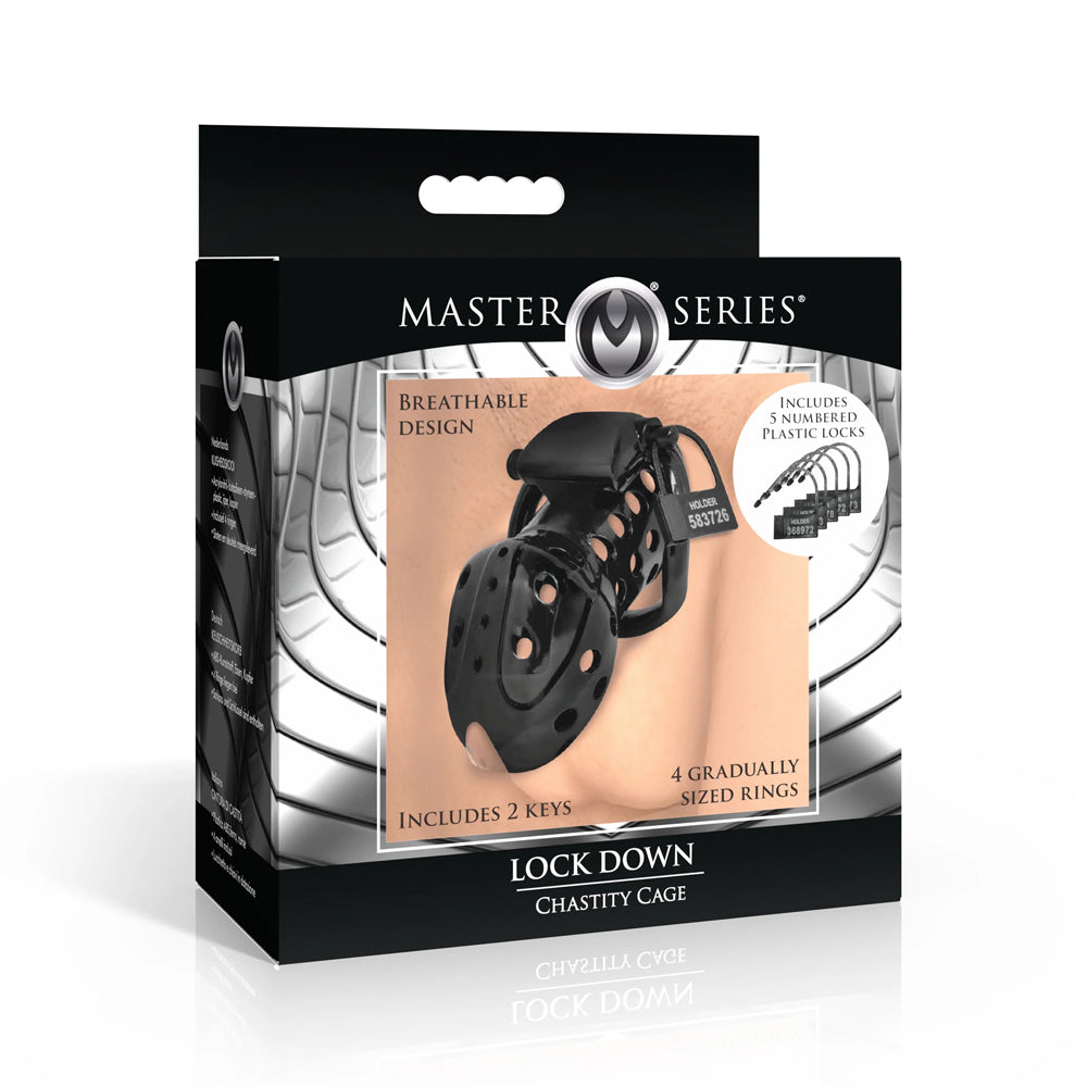 Lock Down Chastity Cage - Black