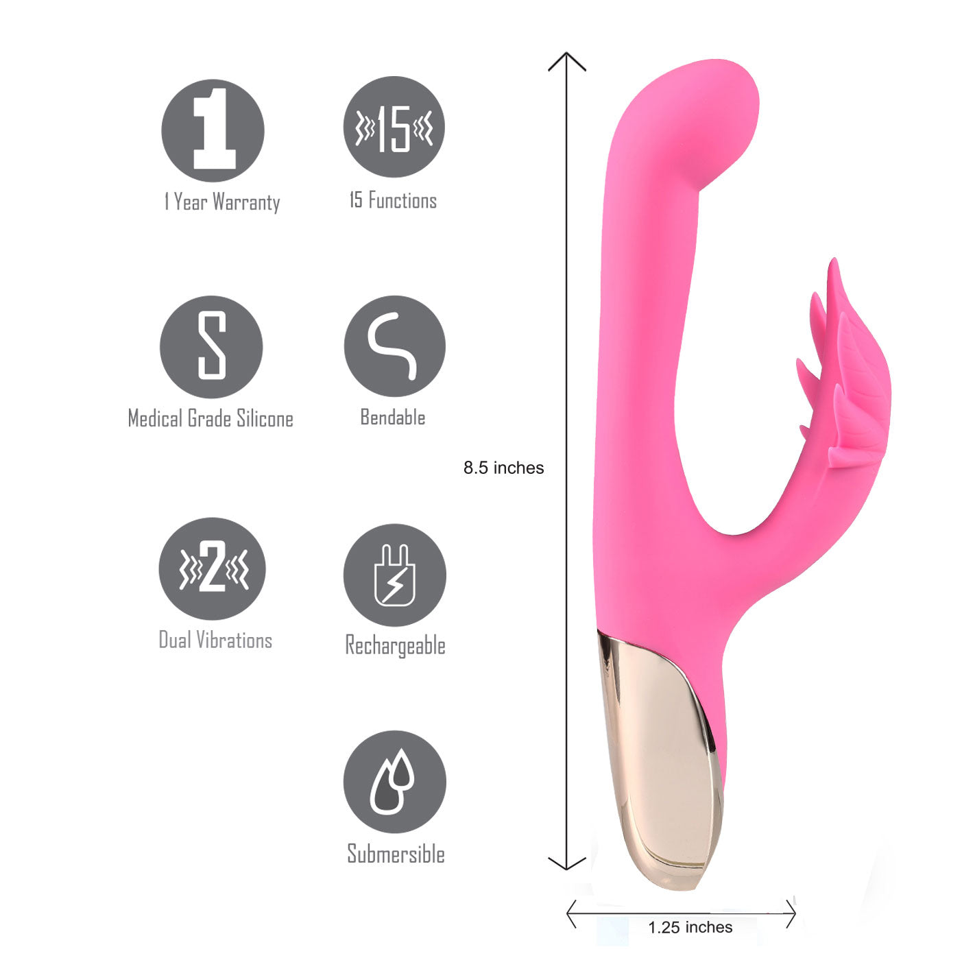 Maui 420 Series - Dual Motor G-Spot Pot Leaf - Rechargeable Vibrator - Pink