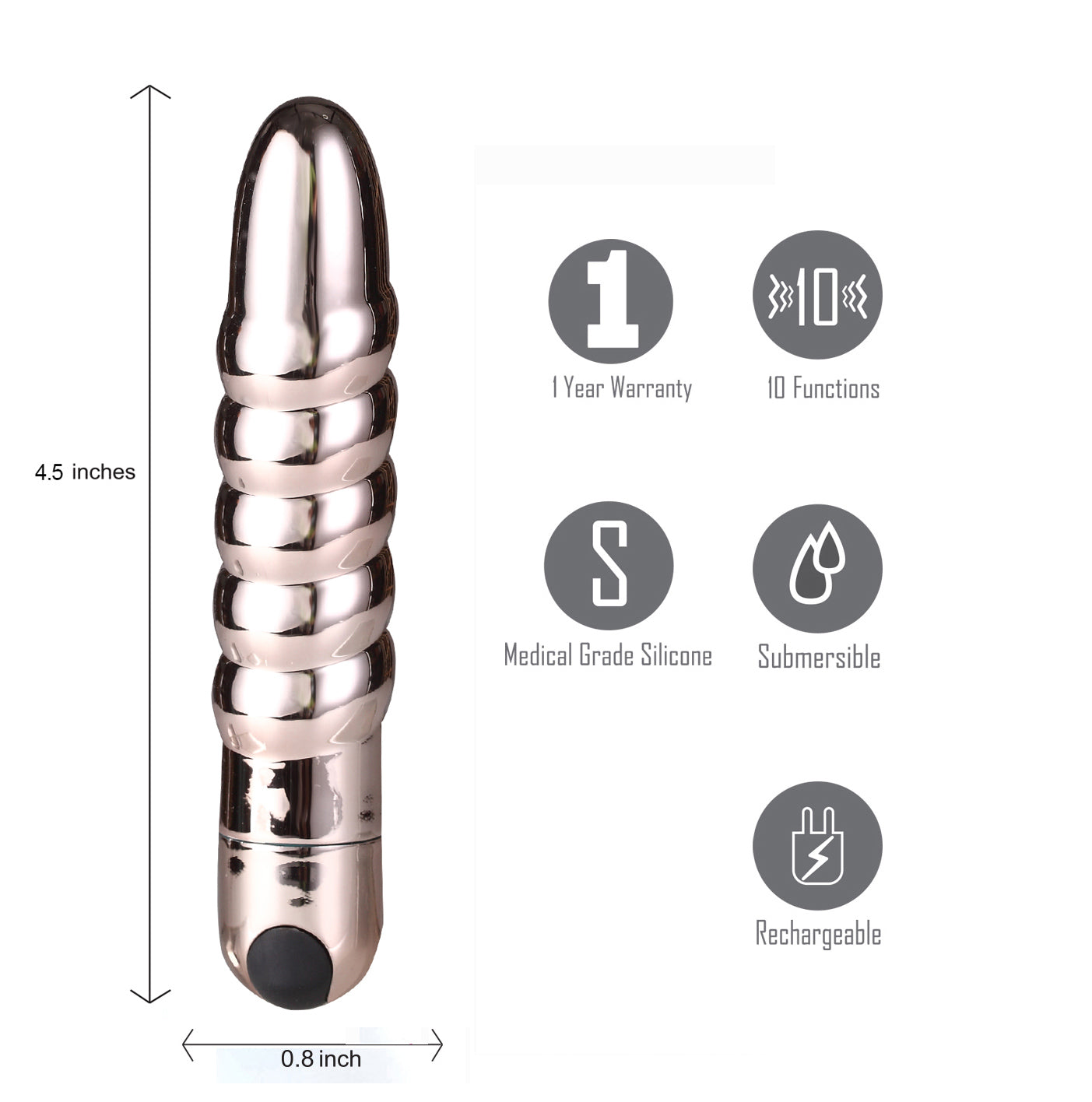 Lola 10 Function Vibrating Twisty Bullet - Rose Gold