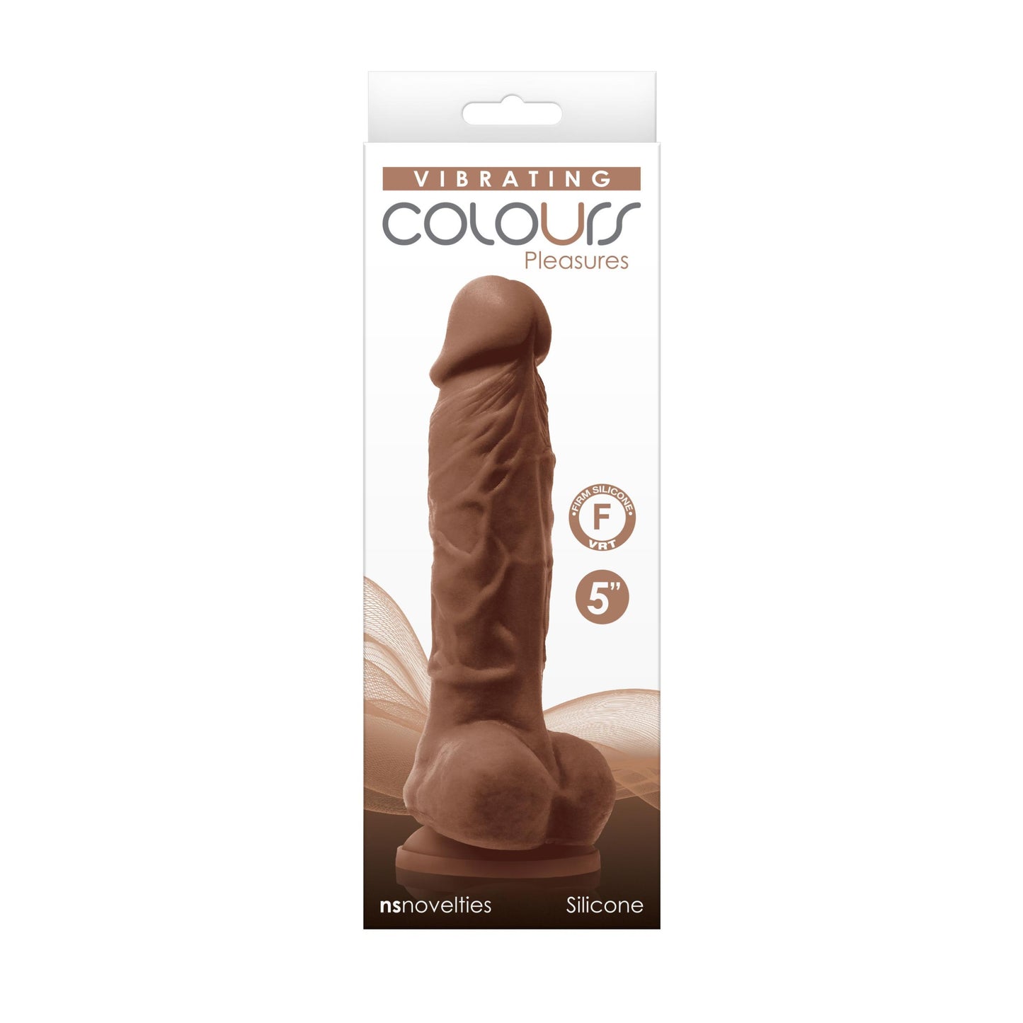 Colours - Pleasures - Vibrating - 5 Inch Dildo - Brown