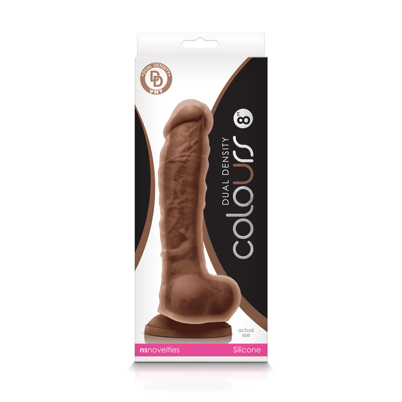 Colours - Dual Density - 8 Inch Dildo - Brown