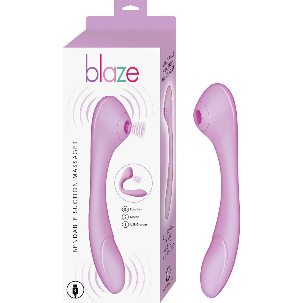 Blaze Bendable Suction Massager - Lavender