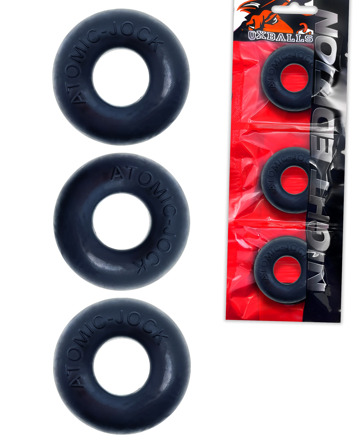 Ringer Cockring 3 Pack - Small - Night Black