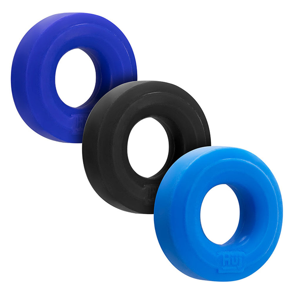 Hunkyjunk Huj3 C-Ring 3 Pk - Blue / Multi