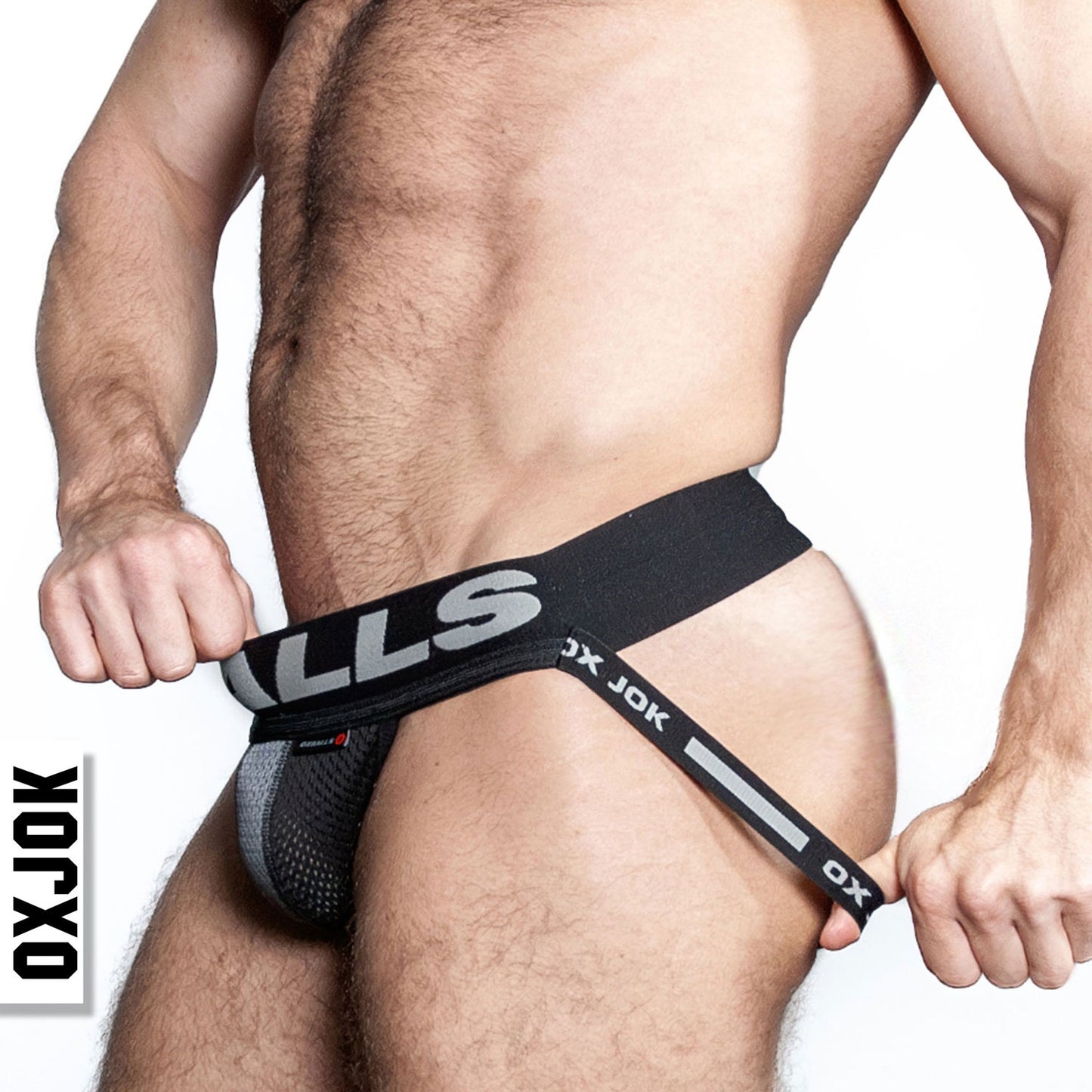 Airmesh Upthrust Slider-Strap Jock Tar Black Large