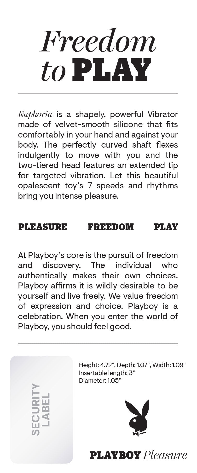 Playboy Pleasure - Euphoria - Vibrator - Opal