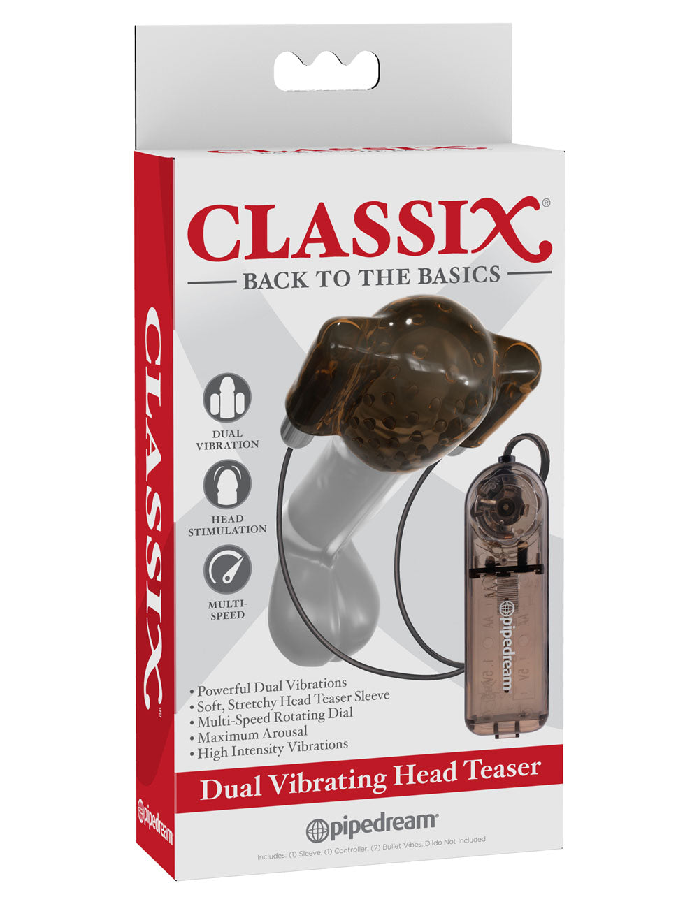 Classix Dual Vibrating Head Teaser - Black/smoke