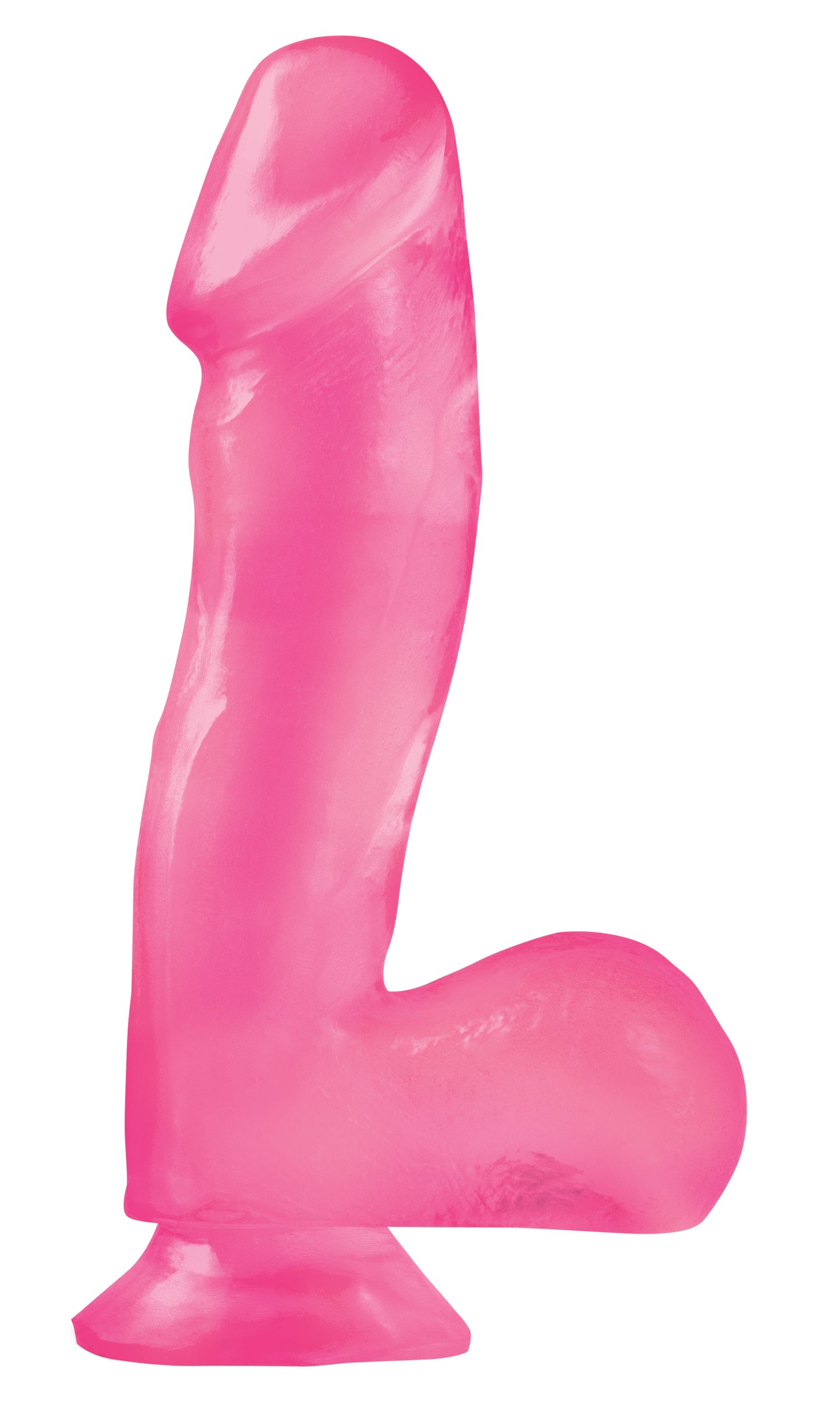 Basix Rubber Works - 6.5 Inch Dong With Suction Cup - Pink