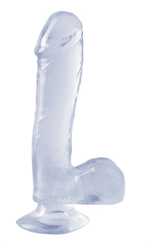 Basix Rubber Works - 7.5 Inch Dong With Suction Cup - Clear