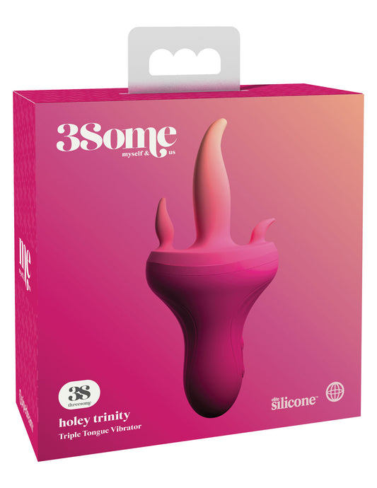 Threesome Holey Trinity Triple Tongue Vibrator - Pink