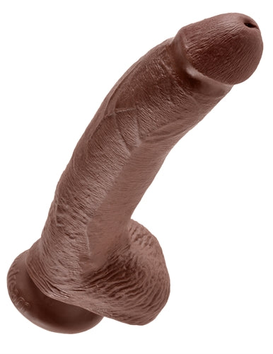 King Cock 9-Inch Cock With Balls - Brown