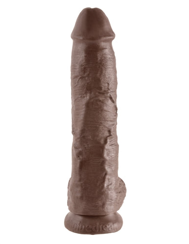 King Cock 10-Inch Cock With Balls - Brown