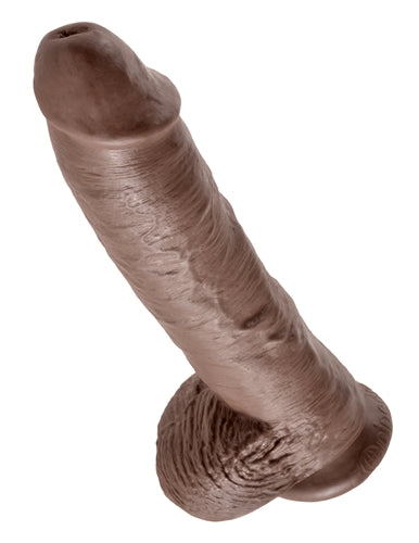 King Cock 10-Inch Cock With Balls - Brown