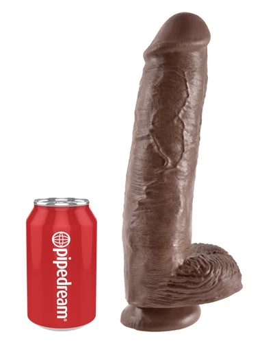 King Cock 11 Inch Cock With Balls - Brown