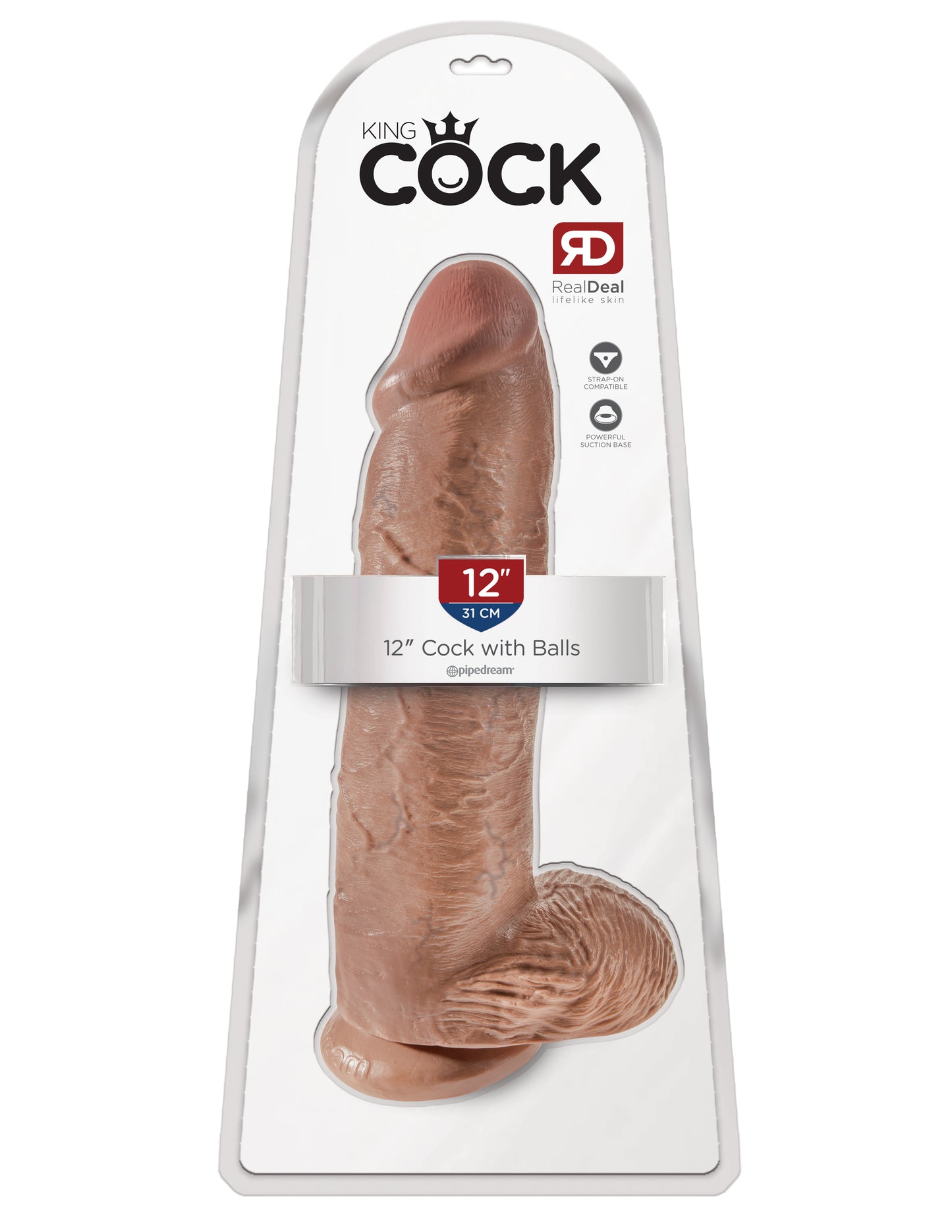 King Cock 12 Inch Cock With Balls - Tan