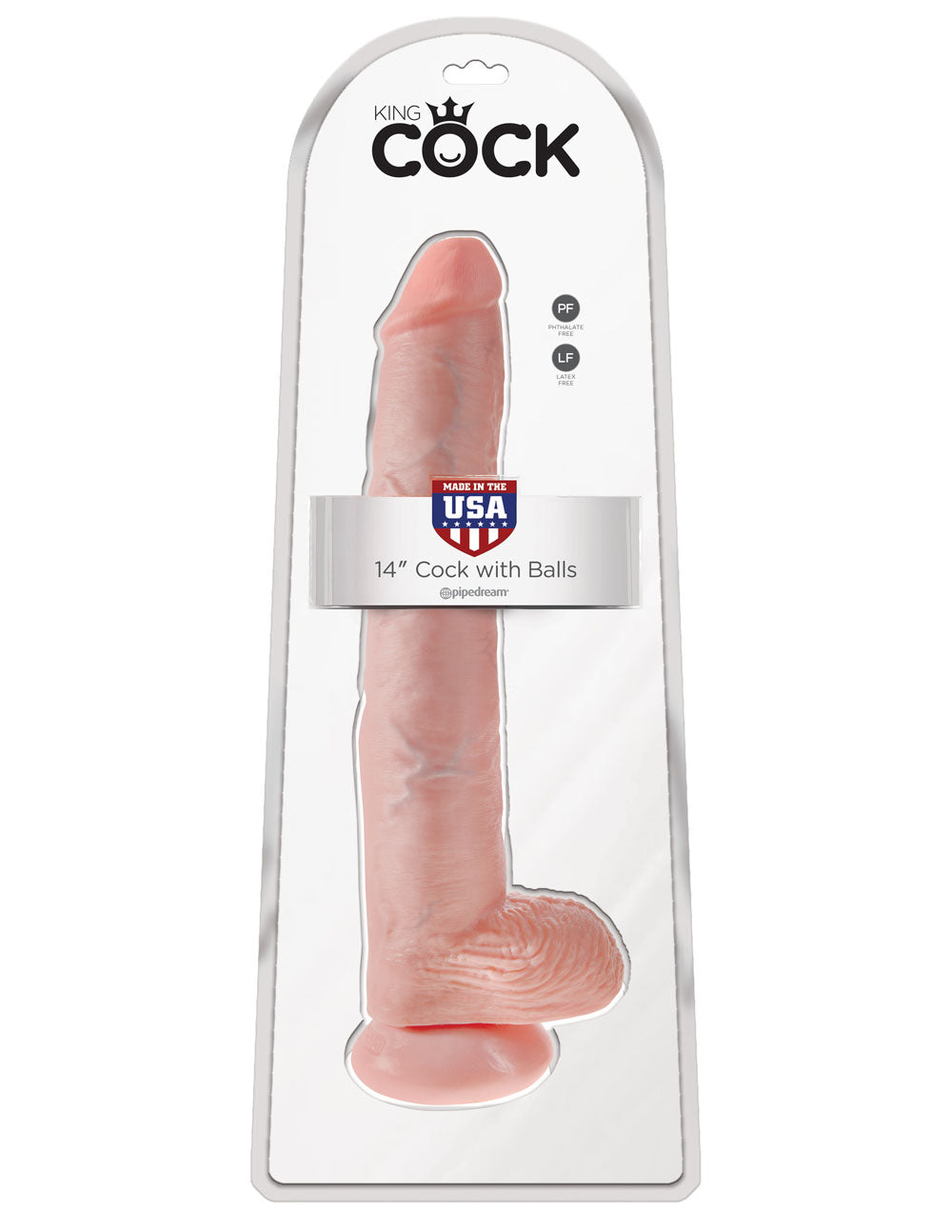 King Cock 14 Inch Cock With Balls - Light