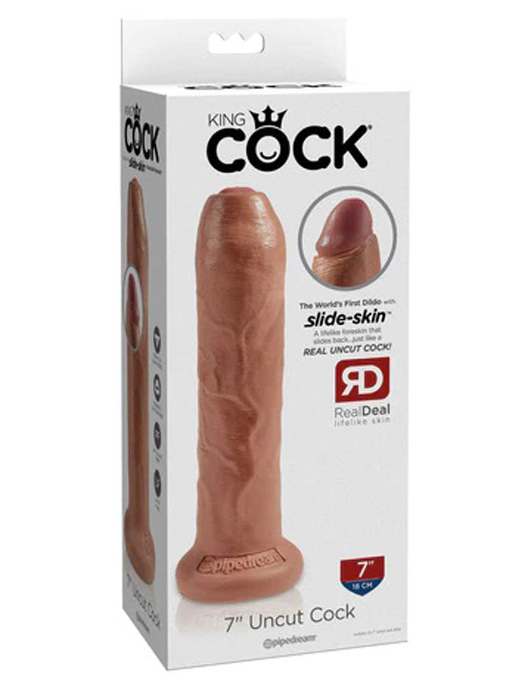 King Cock 7 Inch Uncut - Tan