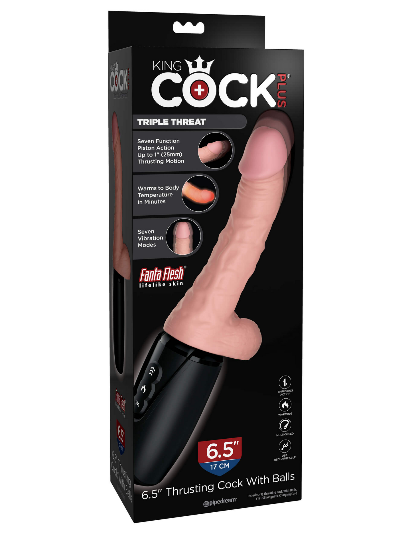 King Cock Thrusting Cock 6.5 Inch With Balls