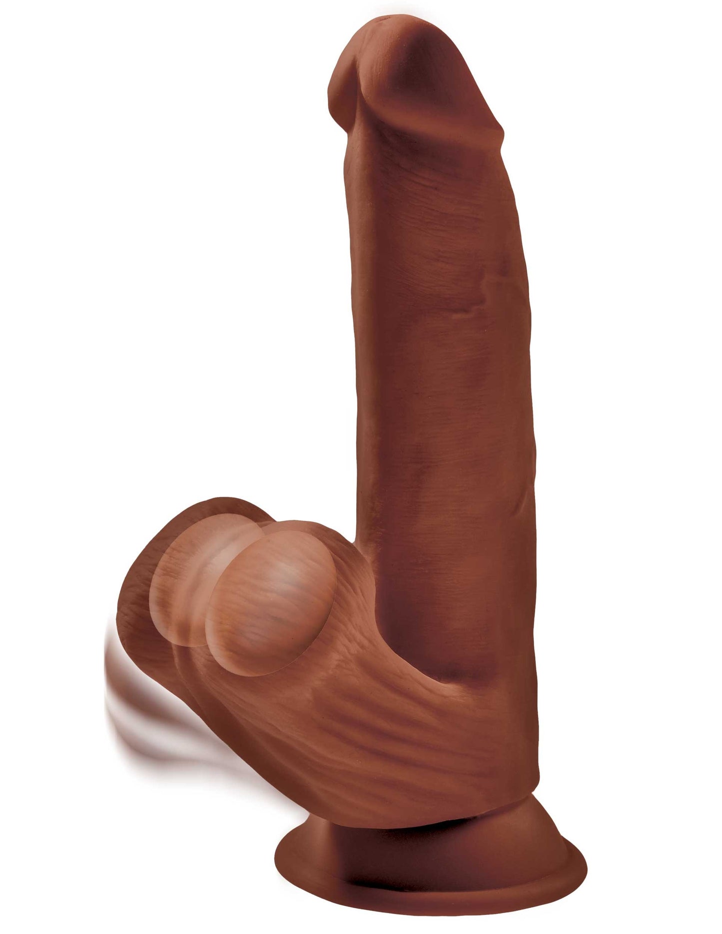 8 Inch Triple Density Cock With Swinging Balls - Brown