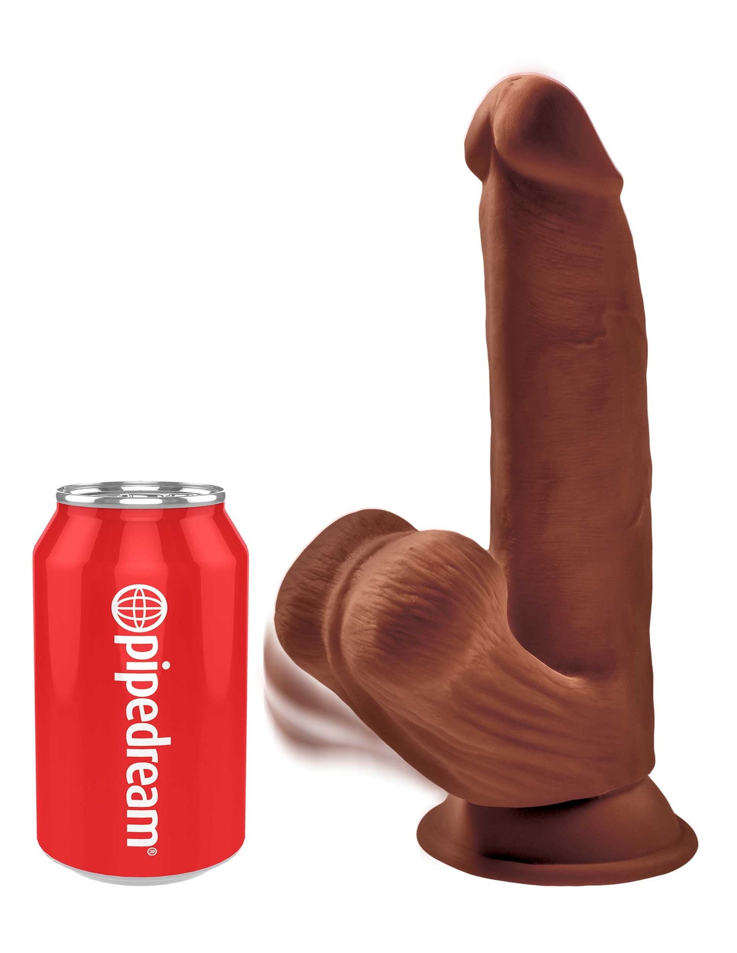 8 Inch Triple Density Cock With Swinging Balls - Brown