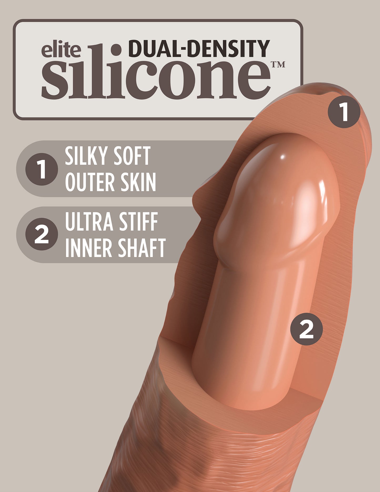 King Cock Elite Comfy Silicone Body Dock Kit - Harness and 7 Inch Dildo - Tan